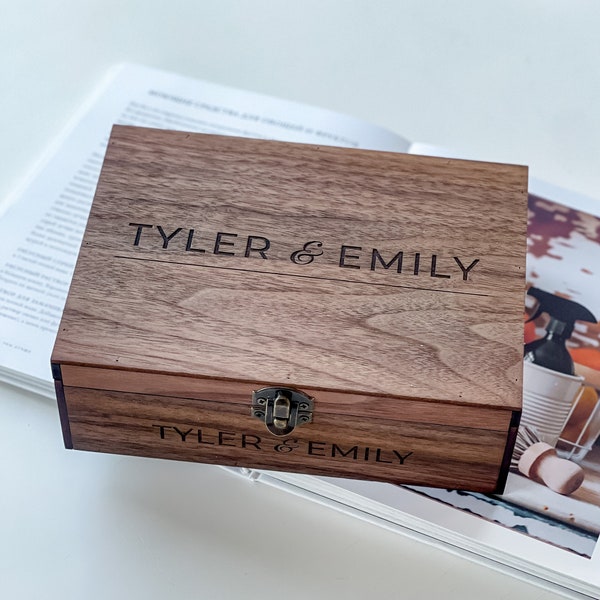 Personalized Memory Keepsake Box from the wood - wooden Valentines gift for anniversary for him, her, boyfriend, girlfriend, for letters