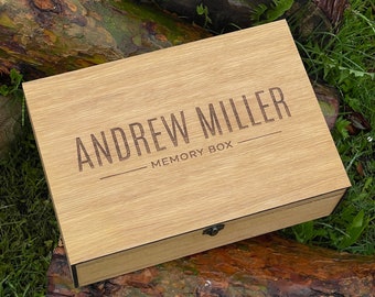 Caja de nombre de madera personalizada para recuerdos, recuerdo - regalo de Navidad, regalo para él, novio, niño, chico, padrinos de boda, amigo para cumpleaños