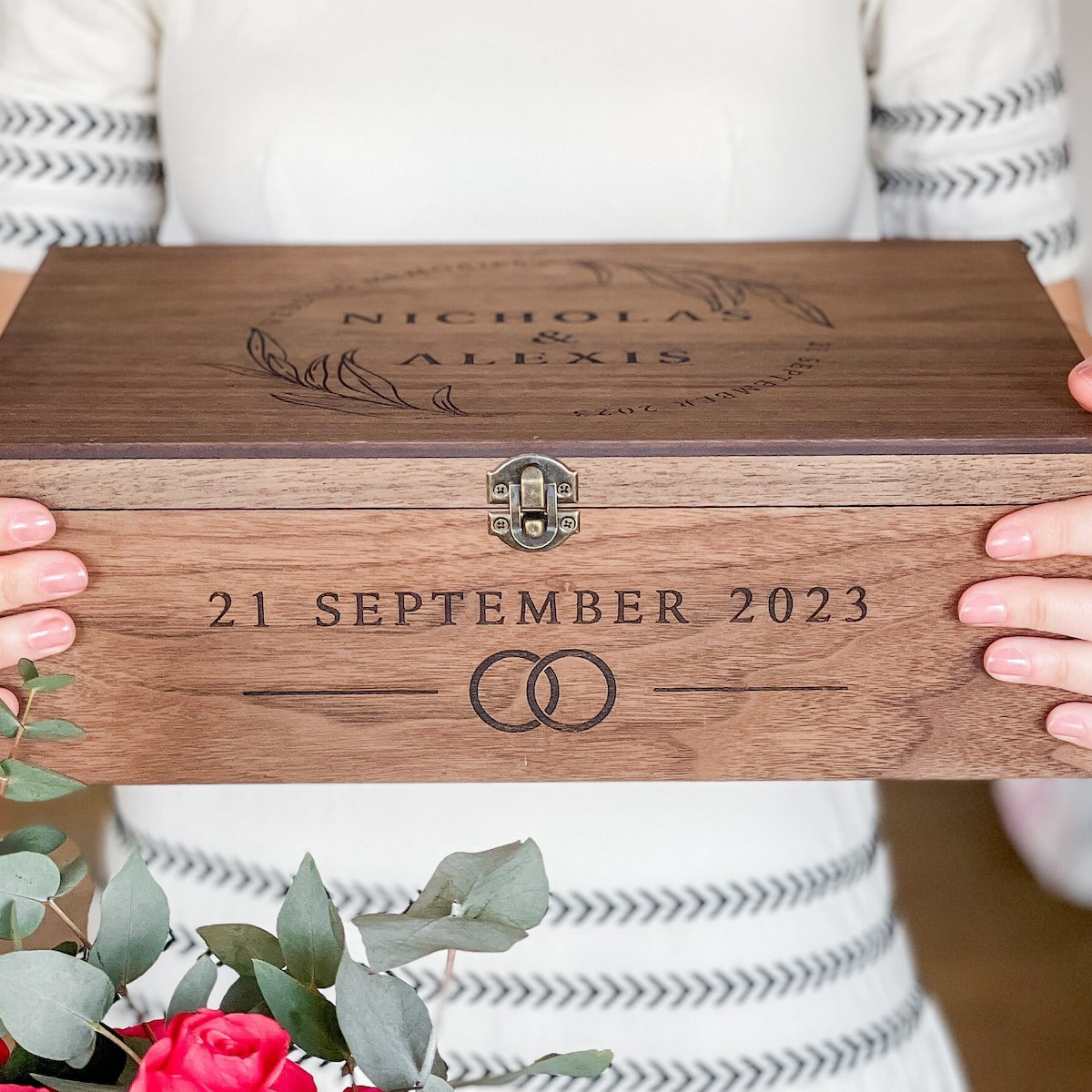 Custom Personalized Wooden Memory Keepsake Box - Christmas Valentine Gift Box for Him, Her, Boyfriend, Couple, Engagement Wedding Card Box - Etsy