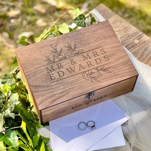 Custom Personalized Wooden Keepsake box - Wedding Card box, Anniversary Gift for Couple, Future wife, Husband gift, Custom Wood gift box