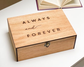 Custom Memory Wooden Keepsake Stash Valentines Lock Box Wedding gift for Him, Her, Gift for Boyfriend, Girlfriend, Couples, Women, Men