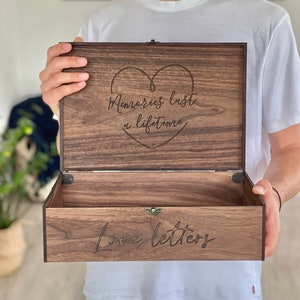 Love letter box Valentines Day gift box Personalized Small Wooden, Keepsake, Decorative box with letter, Gift box for Men Boyfriend Him Her