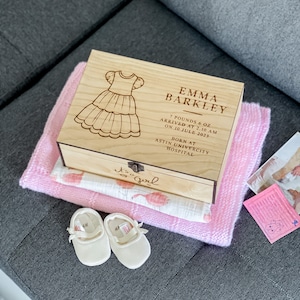 Joyas de recuerdo para bebés, caja de madera personalizada, caja de regalo para baby shower para niñas, niños, regalos para el primer cumpleaños, decoración de guardería