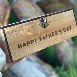 Regalo del día del padre de hijo, hijastro, hija, esposa - Caja de recuerdos de madera personalizada. Regalo para papá, padre, papá, padrastro, abuelo.