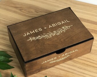 Personalized Memory, Wooden, Keepsake Box - Valentines Day gifts, Engagement gifts for Him, Her, Gift for boyfriend, Girlfriend, Couples