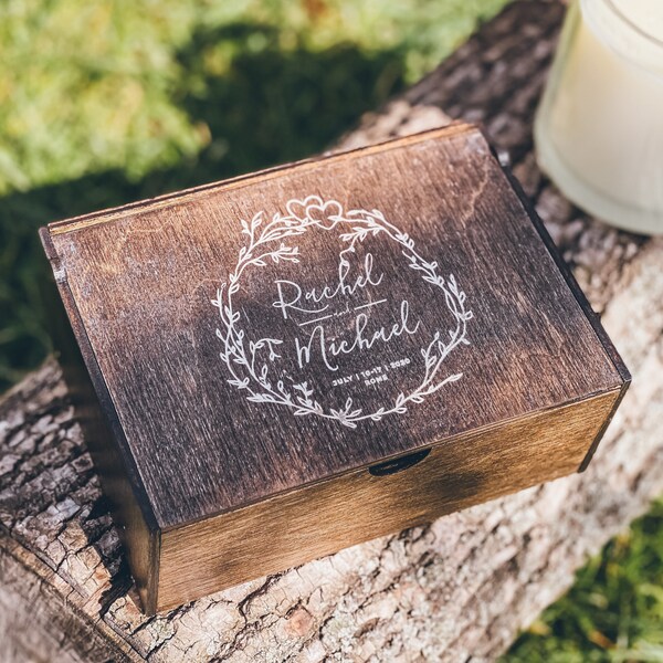Wedding gift - Personalized, Wooden, Memory, Keepsake box, Easter gifts, Engagement Gift for Him, Her, Couples, Girlfriend, Boyfriend