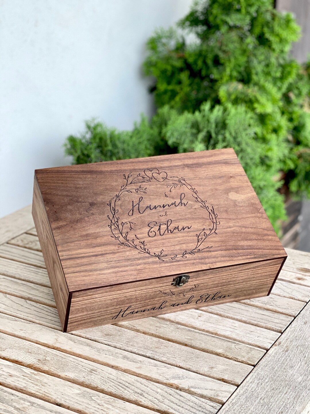 Personalized Wooden, Memory, Keepsake Storage Gift Box Valentines Gifts