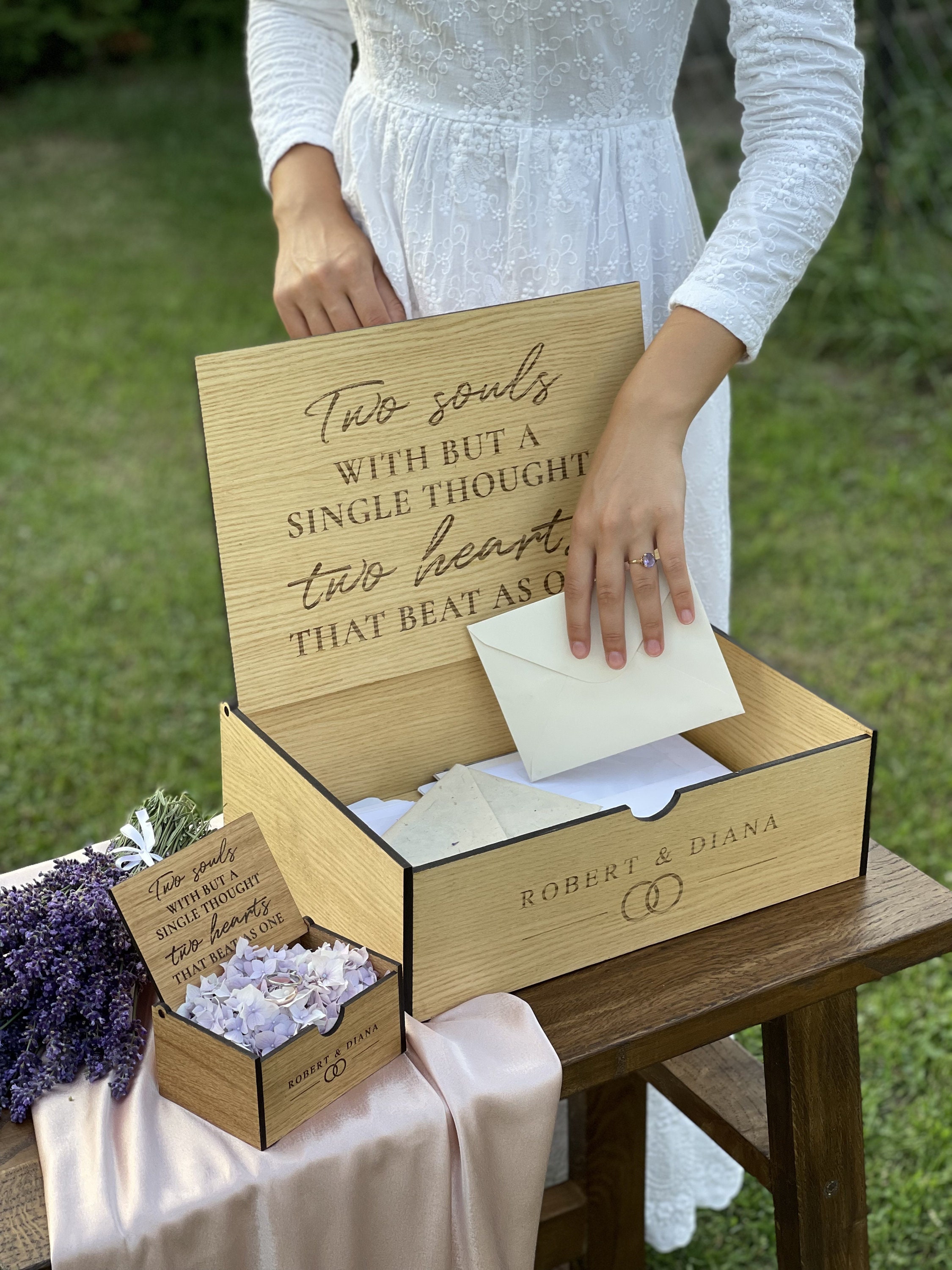 Kartenbox zur Hochzeit Personalisiert Holz Erinnerungsbox Etsy.de