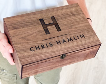 Personalized Valentines Wooden, Keepsake Gift Box - Birthday gifts for Boyfriend, Her, Men, Best friend, Brother, Stuff, Groom, Small gifts