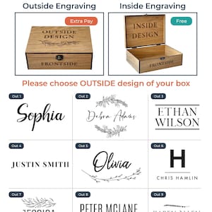 Personalized wooden name box for memories, keepsake Gift, present for Him, Boyfriend, Boy, Guy, Groomsmen, Groom, Friend for Birthday zdjęcie 8