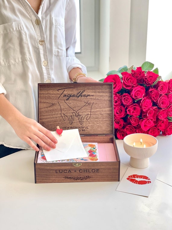Personalized Memory, Wooden, Wedding Keepsake Box Valentines Day