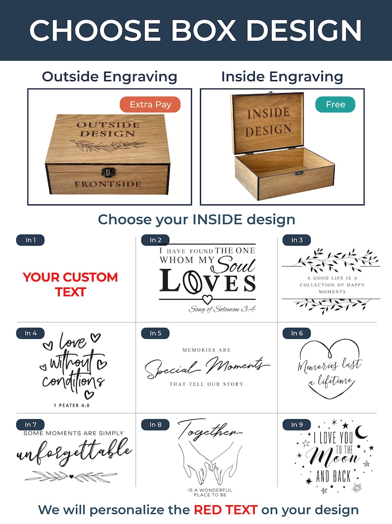 Liebe Briefkasten Valentinstag Geschenkbox Personalisierte kleine Holz, Andenken, dekorative Box, Weihnachtsgeschenkbox für Männer Freund Him Her Bild 7