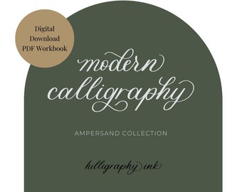 Calligraphy Ampersands Workbook | Digital Download | Traceable Lettering Worksheets | Calligraphy Practice Sheets