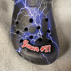 Custom Name with Player Number 2-in1 Clog Charm
