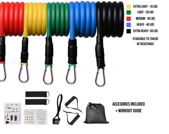 STRIVE Premium Resistance Bands Set  (11pcs), Exercise Bands for Resistance Training, Physical Therapy, Home Workouts Included Accesories