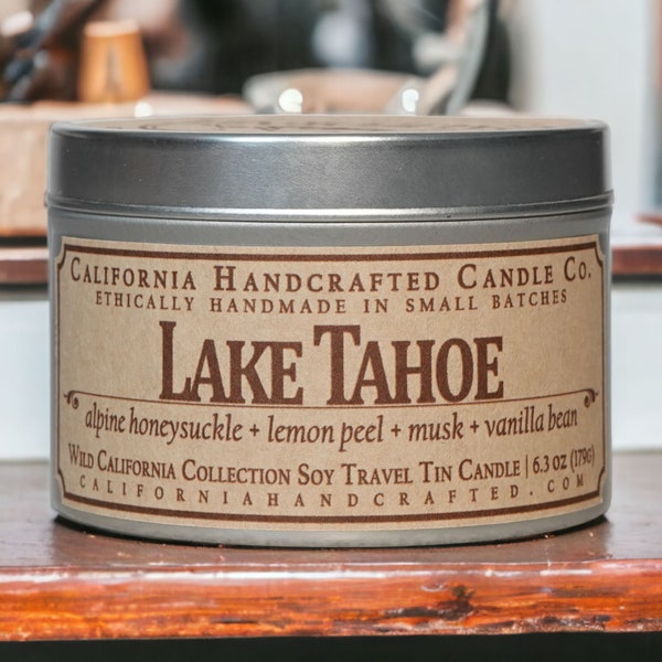 Lake Tahoe Scented Soy Wax Travel Candle