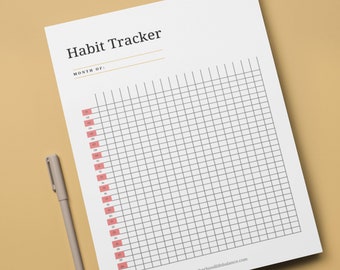 Printable habit tracker for busy moms. Self Care Checklist Daily Tracker -Monthly Tracker - Habit Log Goal Planner, routine tracking, daily