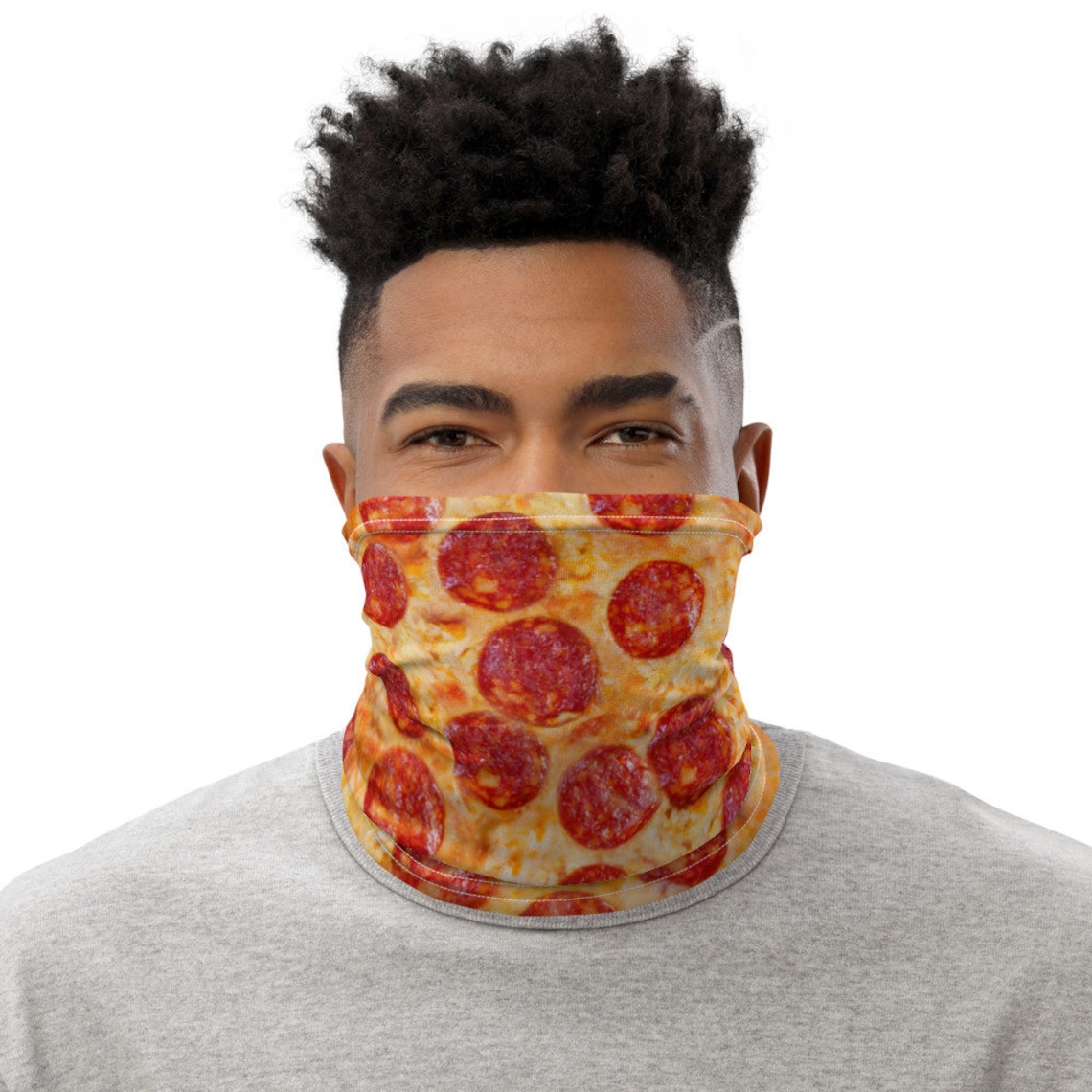 Pepperoni Pizza Face Mask Funny Stylish Food Pattern Reusable Etsy