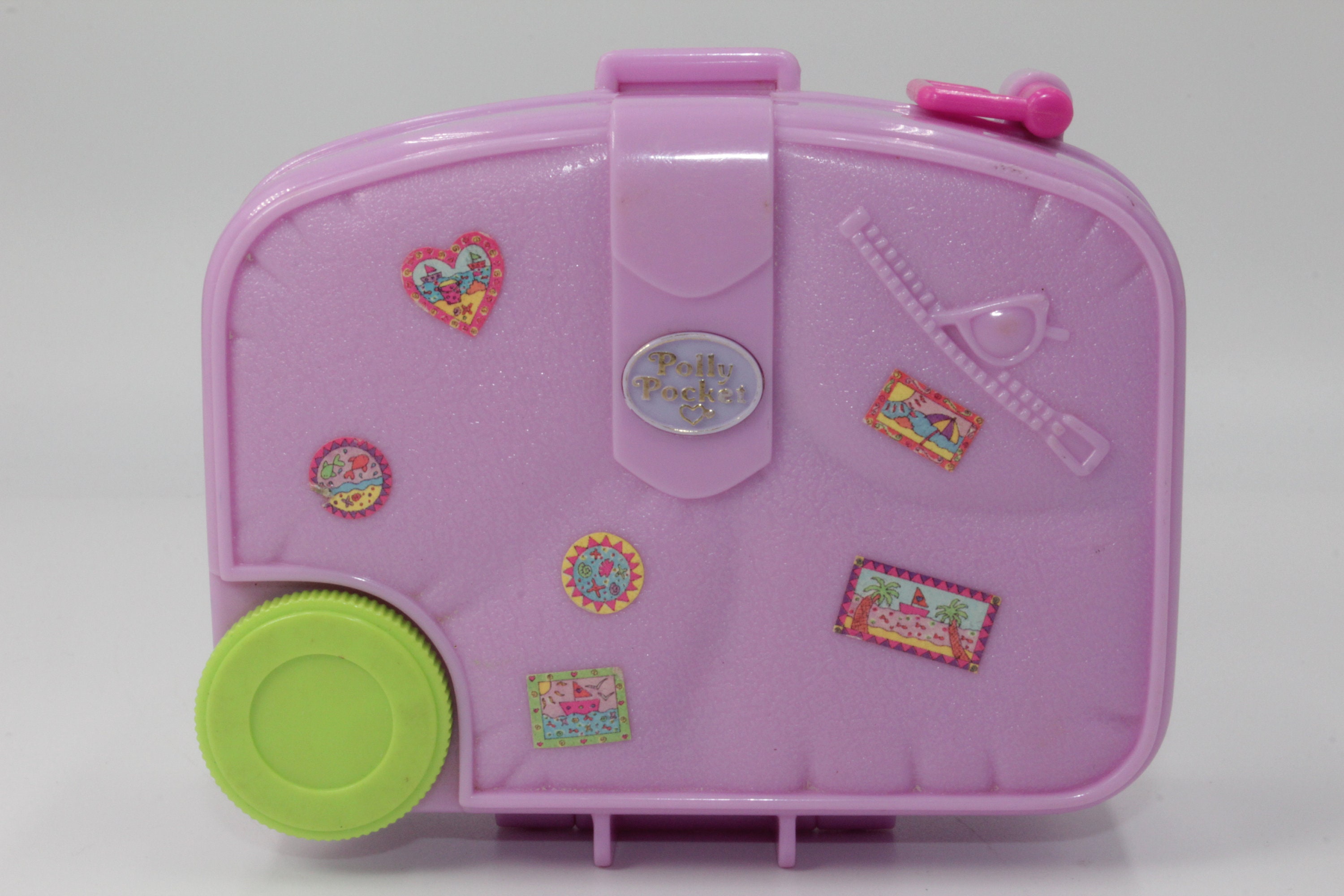 Polly Pocket Holiday Fun 1996 alias Hawaiian Fun Compact uniquement valise  vintage rose radeau vert merle bleu, roues vertes -  Canada