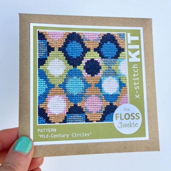 Mid Century Circles Cross Stitch Kit Mid Century Circles Cross Stitch Kit