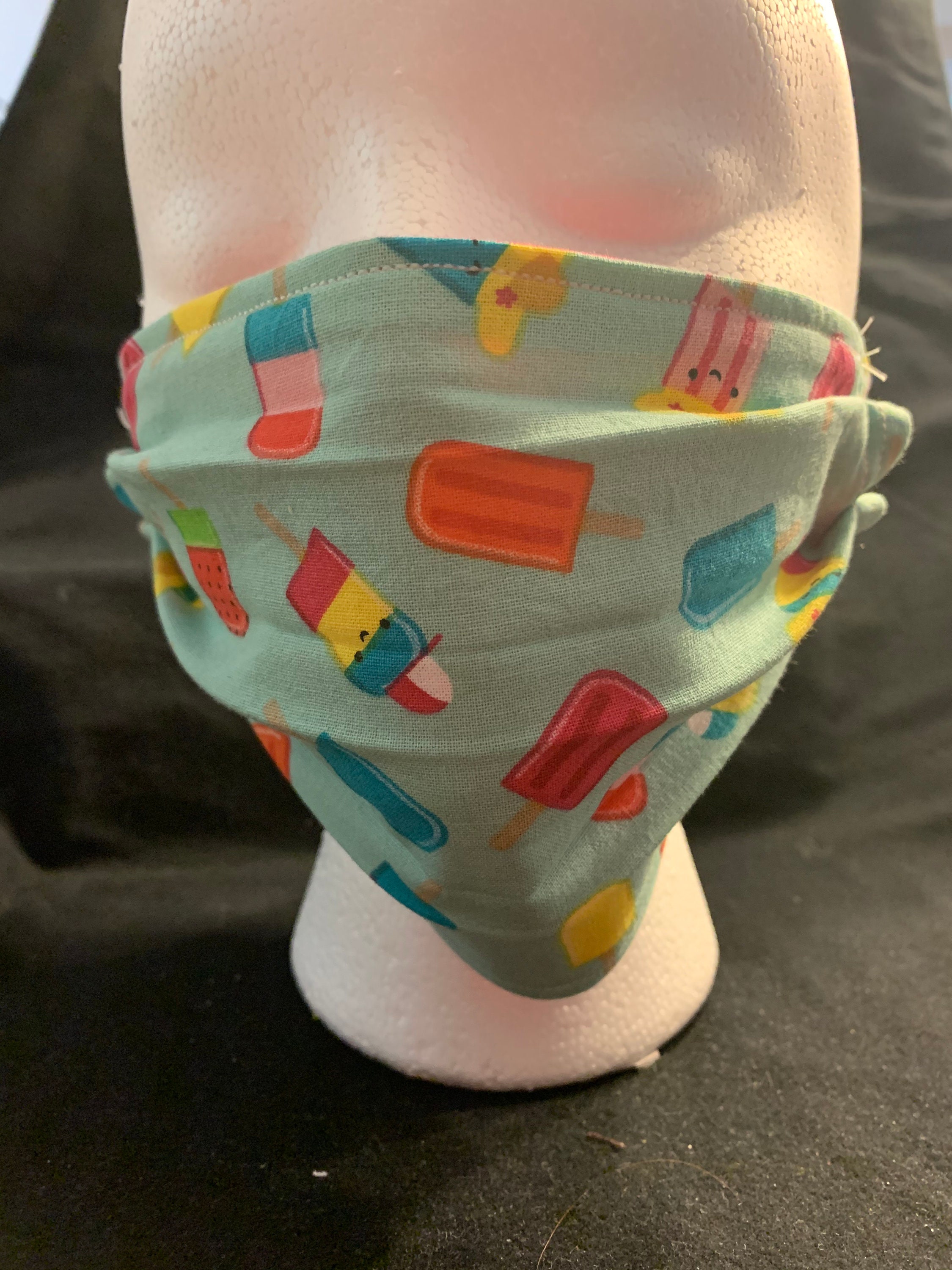 Reversible Popsicle Pleated Face Mask Etsy
