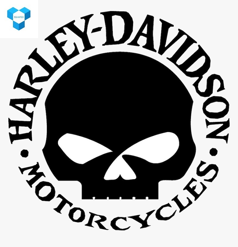 Download Harley Davidson Skull logo dxf png jpg pdf | Etsy