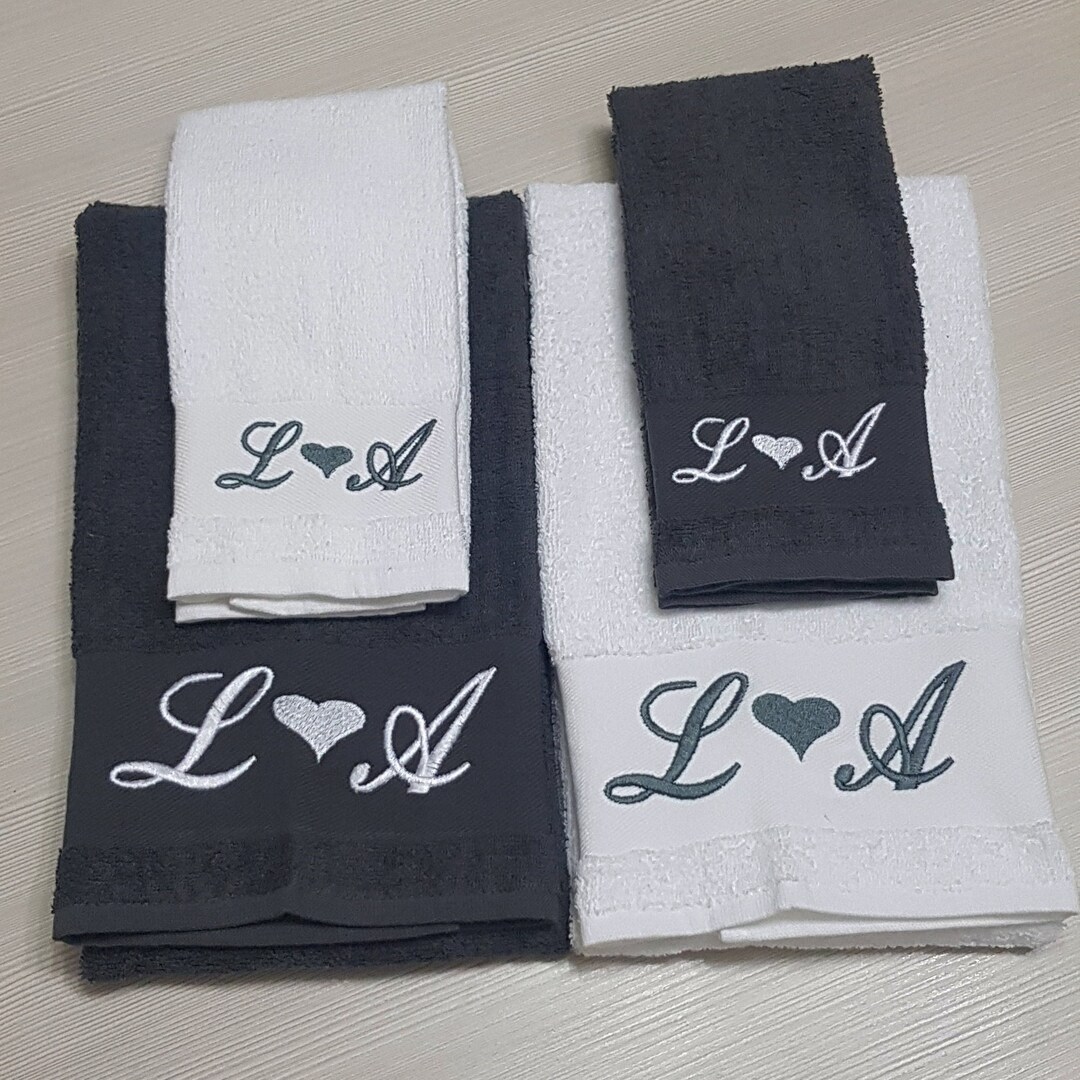 Embroidered Name or Initials Towels, Initial Towels, Embroidered