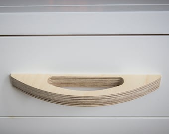 Arched Handle for Doors and Drawers, Made from Plywood Handle for Cabinets and Furniture