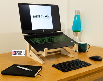 Wooden Laptop Stand fold away and portable, with Gift Wrapping Option, Baltic Birch Plywood Laptop Riser for Home Office