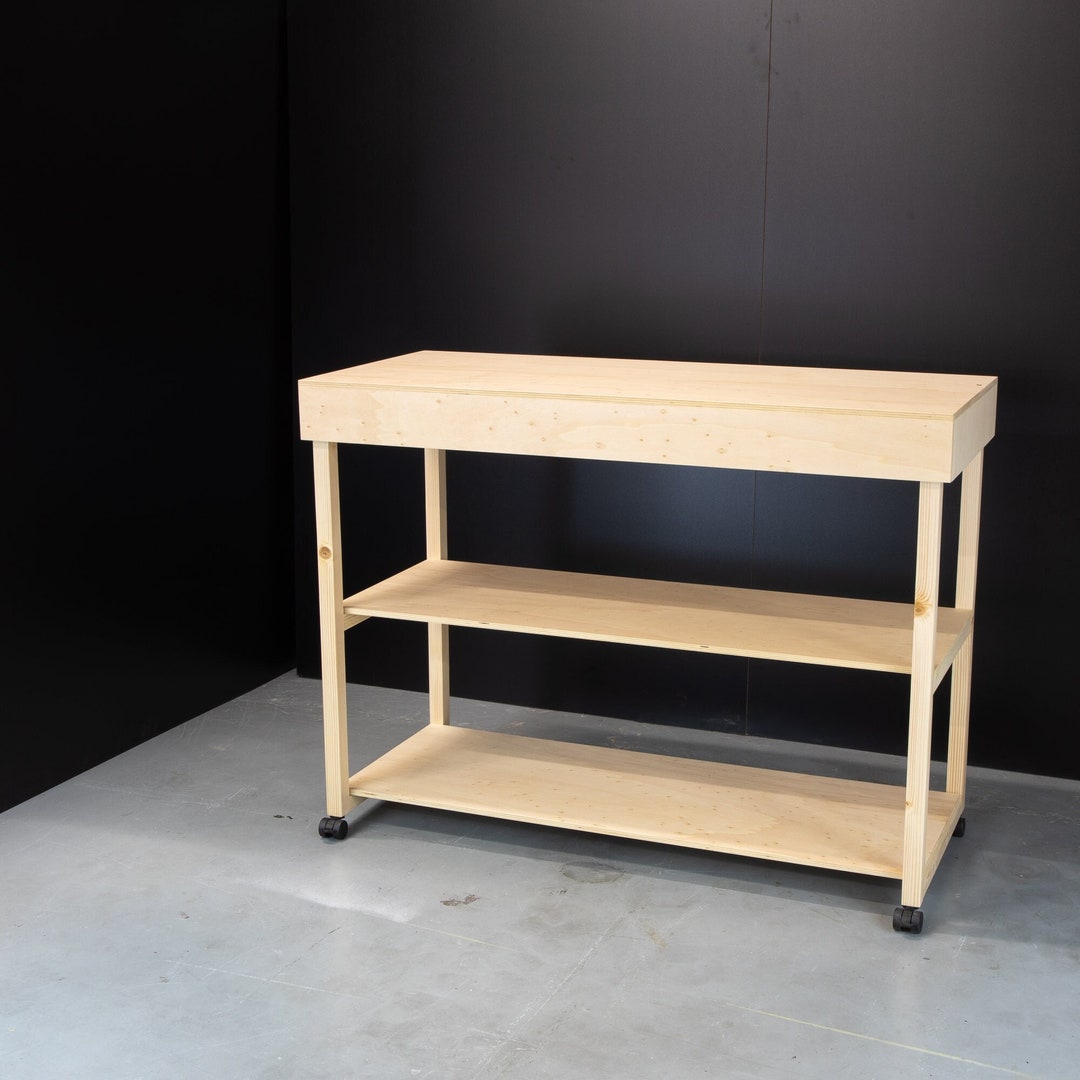 Standing Party Table Pop-up Portable Retail Serving Table With Shelving and Wheels, Display ...