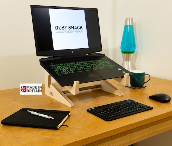 Wooden Laptop Stand Fold Away and Portable, With Gift Wrapping Option,  Baltic Birch Plywood Laptop Riser for Home Office 