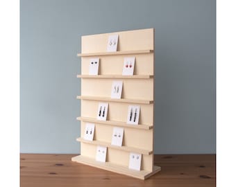 Jewellery Earring Cards Display Board Shelving for Crafts Fairs and Retail Markets Made from Plywood