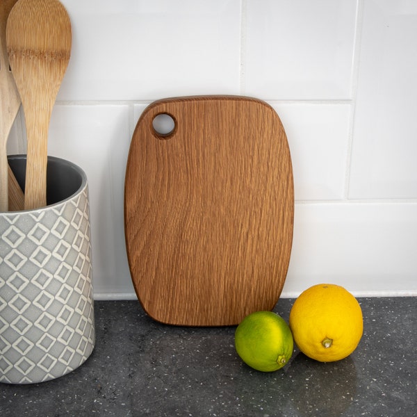 Solid Oak Curved Wooden Chopping Board 22cm