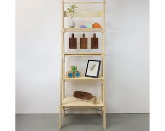 Ladder Shelving Display Stand Slimline with Vertical Back for Retail