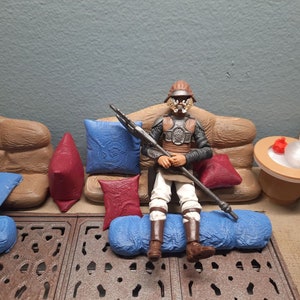 Star Wars Custom Sofa and Cushion Set w Pillows for Jabba Palace Diorama