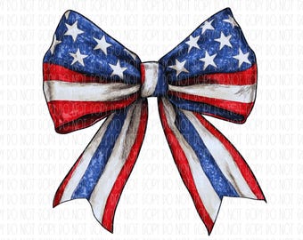 Patrischer Kokettenbogen, Rot Weiß Blau, Girly 4. Juli, Amerika, Kokettenbogen, adretter Bogen, DTF, PNG, digitaler Download, Sublimation