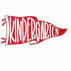 Kindergarten pennant flag, back to school, kindergarten, watercolor flag, girly school shirt, teacher, png, sublimation, digital design, DTF