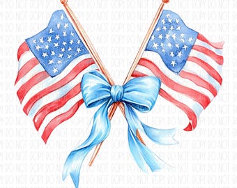 Drapeau coquette patriotique, noeud girly, 4 juillet, noeud américain, drapeau patriotique, preppy, png, conception numérique