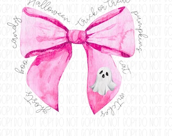 Halloween bow, Halloween, halloween coquette, ghost, trick or treat, preppy, sublimation, png, digital design