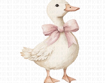 Silly goose coquette bow, mama goose, nursey art, watercolor goose bow, goose coquette, preppy goose, png, sublimation, digital design