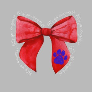 Lets go Cougars mascot coquette, royal paw, mascot, cougars, png, watercolor bow, sublimation, digital design