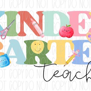Kindergarten teacher, watercolor school, back to school, teacher, sublimation, png, digital design