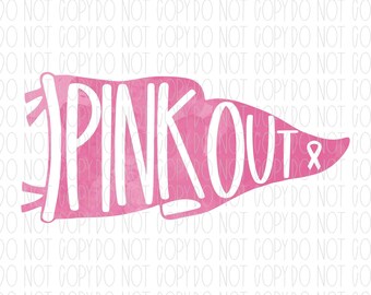 Pink Out, Pink out flag, light pink watercolor flag, vintage pennant flag, October, we wear pink, sublimation, DTF, PNG, digital design
