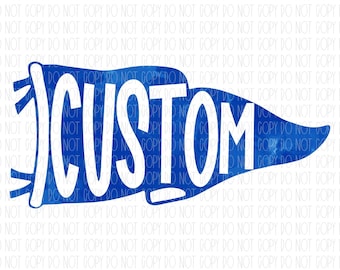 Custom mascot pennant flag, watercolor pennant flag, vintage pennant flag, pennant flag, sublimation, DTF, PNG, digital design