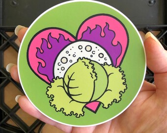 Moon Cabbage Logo - 4&quot; Round Vinyl Sticker - Durable and vibrant, this decal is perfect for declaring your support for Moon Cabbage Studios!