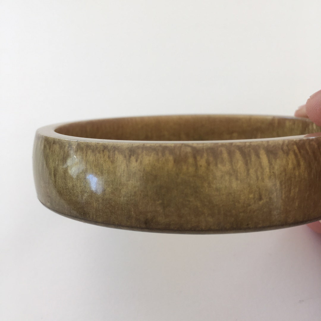 Metallic Bronze w/ Clear - Oval Resin Bangle - Epoxy Resin Bracelet w/ Mica Powder - Medium Oval - Waterproof - Lightweight - Durable