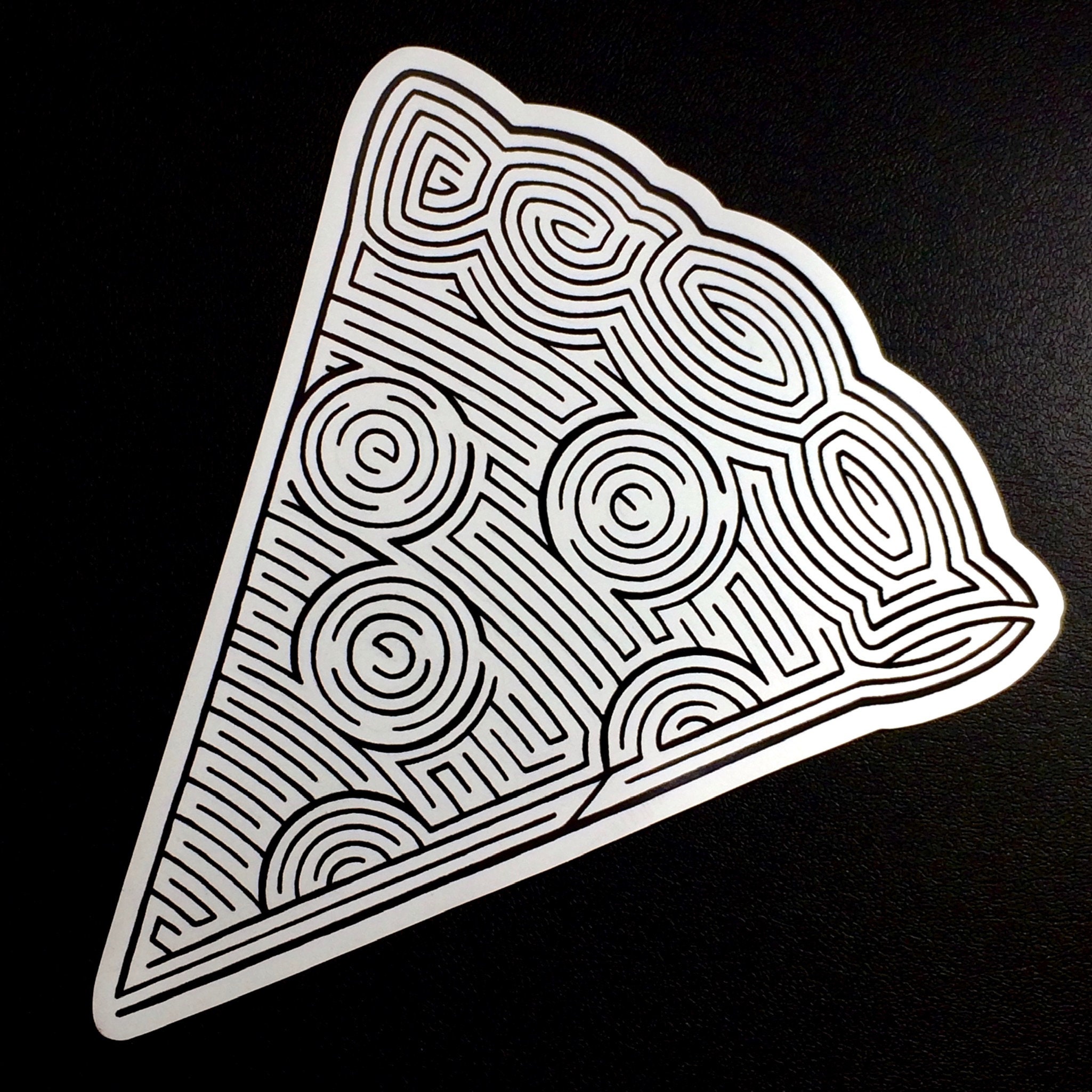 Pizza Maze Art Magnet Durable Die-cut Vinyl 5 X 6 Original Design Large Flexible  Magnet Slice of Pizza 