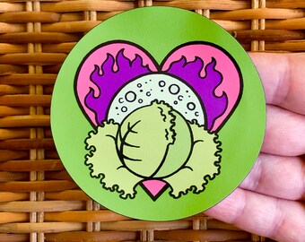 Moon Cabbage Logo - 3 Inch Magnet - Full Color - Flexible - Great for your refrigerator or vehicle or propane tank or microwave door!