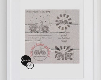 Plotter file bicycle svg dxf, cycling svg, plotter file from CoucouChou