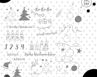 Plotter file crooked Christmas svg dxf Bundle, Christmas svg, Christmas tree svg, Advent svg, Crooked Christmas by CoucouChou